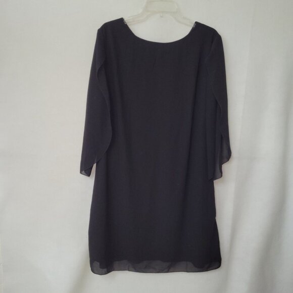 Grace Karin Dress Womens L Black Open Slit Sleeve Lined Classic Midi Minimalist - Picture 1 of 13